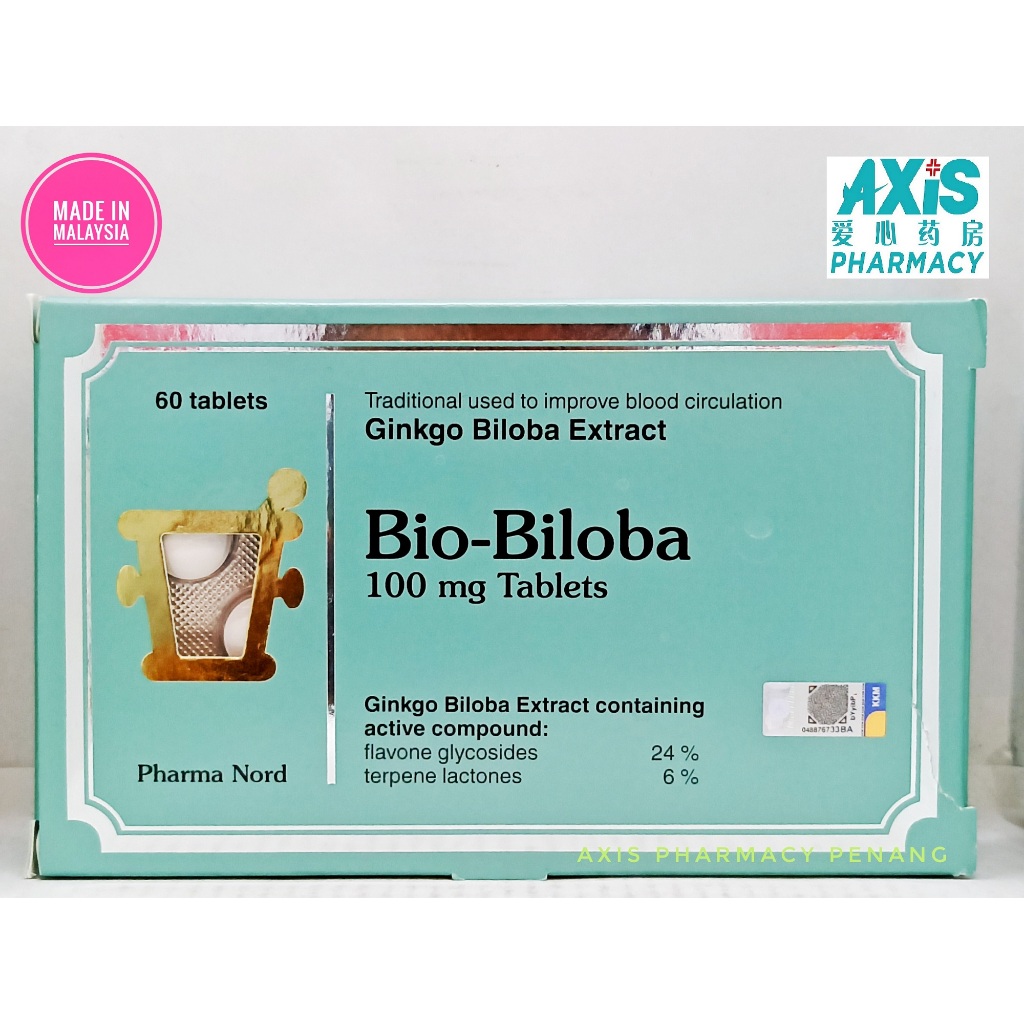 BIO-BILOBA 100MG TABLETS Ginkgo Biloba Extract 60's Tablets (Exp 09/ ...