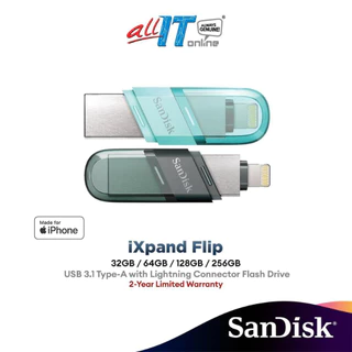Sandisk iXpand Flip Flash Drive Flip OTG USB for iPhone & iPad (32GB/64GB/128GB) SDIX90N
