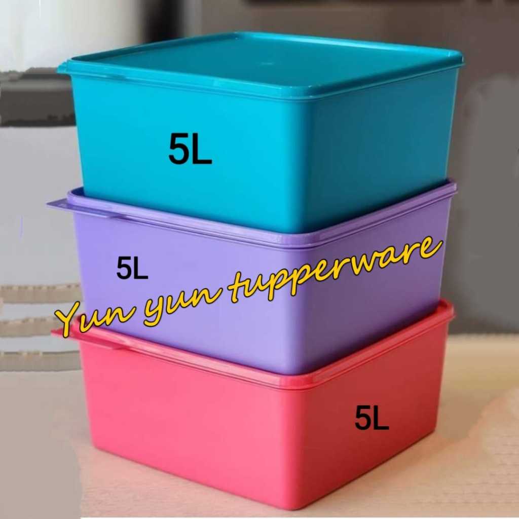 Tupperware Snack & Stack 5L (1 PC) - Red / Turquoise / Purple | Shopee ...