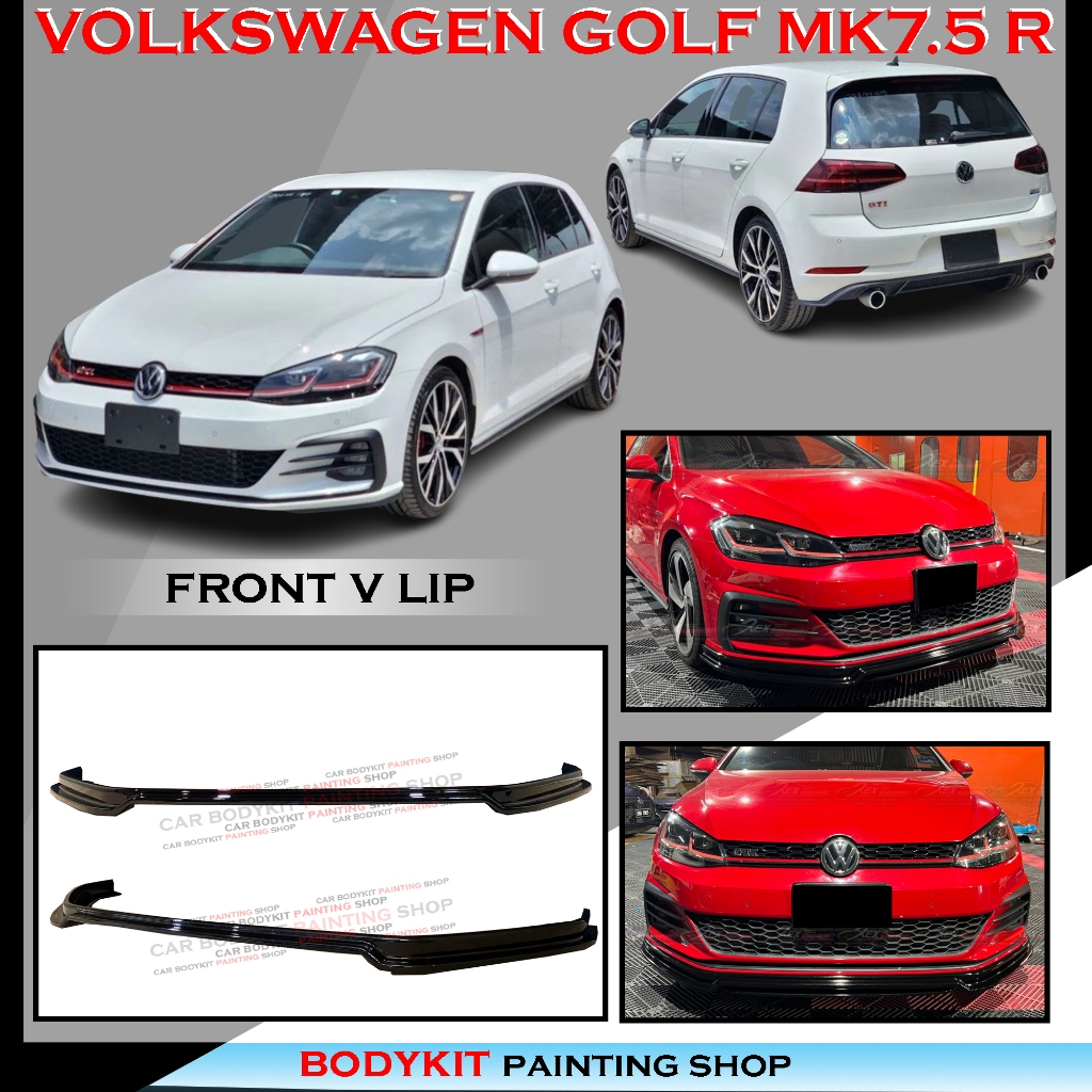 VOLKSWAGEN GOLF MK7.5 GTI RZ REVOZPORT STYLE FRONT V-LIP BUMPER LIP ...