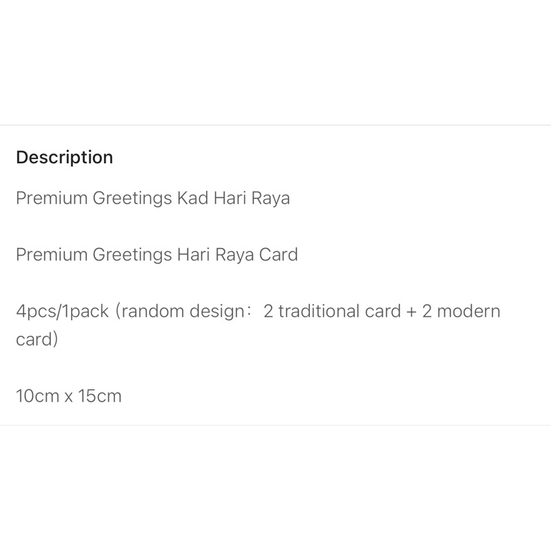 Value Pack Premium Greetings Kad Hari Raya 4pcs/1pack｜Premium Greetings ...