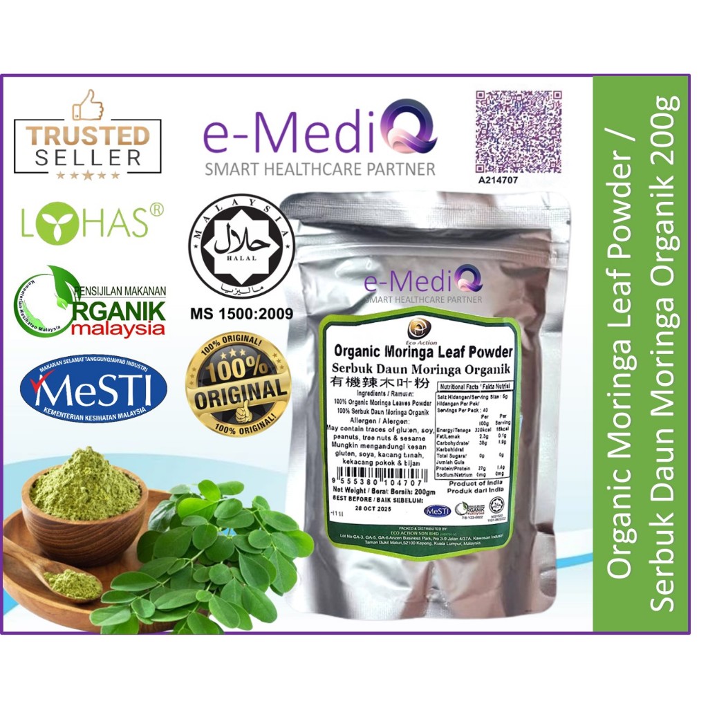 [LOHAS] Organic Moringa Leaf Powder/ Serbuk Daun Moringa Organik (Halal ...