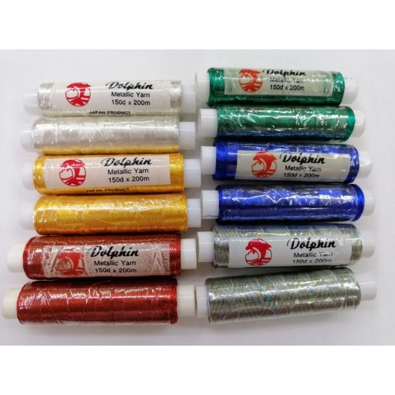 Benang sulam emas dolphin 200m metallic embroidery thread 绣花线 车花线 ...