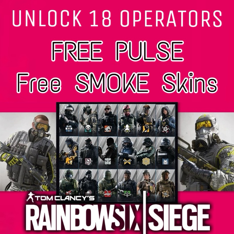 Tom Clancy's Rainbow Six Siege UNLOCK 18 Siege Operators + FREE