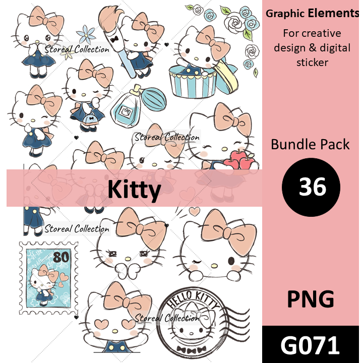 Kitty PNG sticker Small Elements Graphic Element PNG sticker Cartoon ...