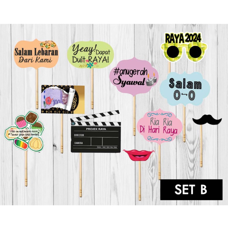 Pcs Photobooth Props Raya Props Props Stick Shopee Malaysia