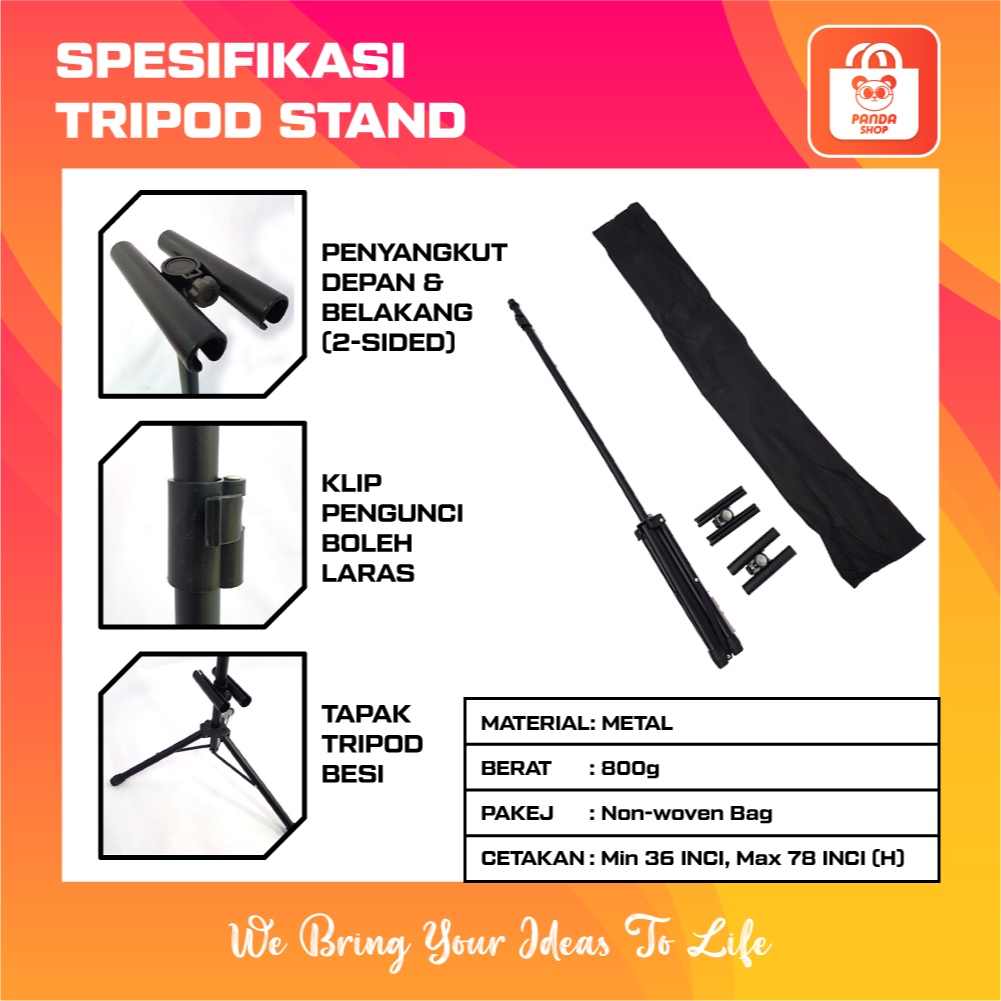TRIPOD STAND BANTING 2 METRE HEIGHT ( 78 INCH ) Double Sided | Shopee ...
