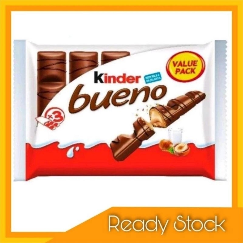 Kinder Bueno With Milk & Hazelnuts (3's X 43g) EXP7/2024 | Shopee Malaysia