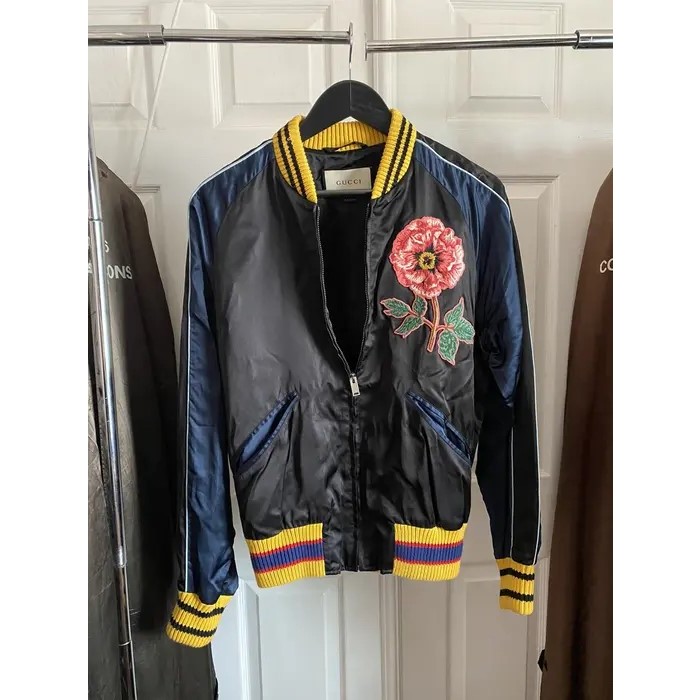 Gucci Embroidered Floral Bomber Jacket