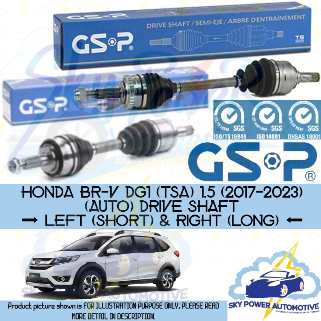 HONDA BRV BRV DG1 (TSA) 1.5 (20172023) (AUTO) GSP DRIVE SHAFT (LEFT & RIGHT) Shopee Malaysia
