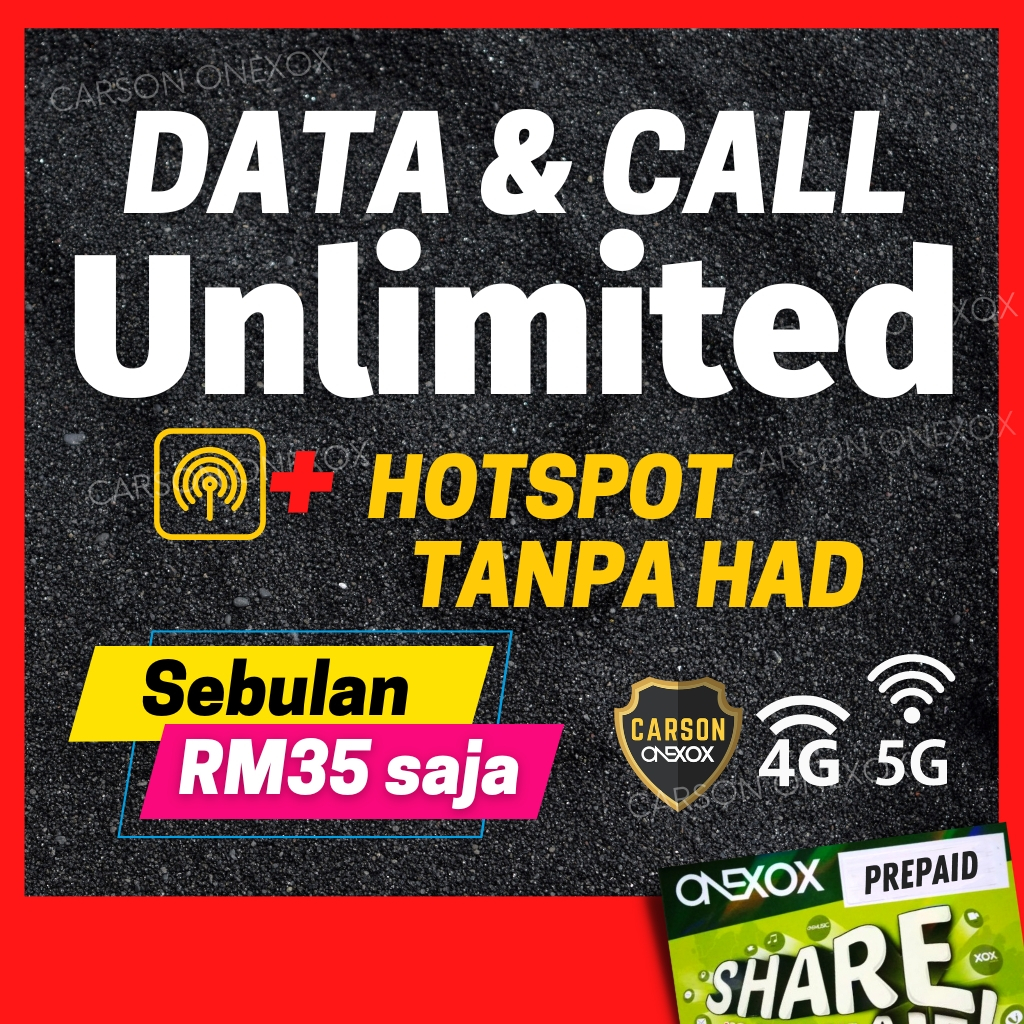 ONEXOX Unlimited Data Hotspot + Unlimited Calls + Hotspot Prepaid