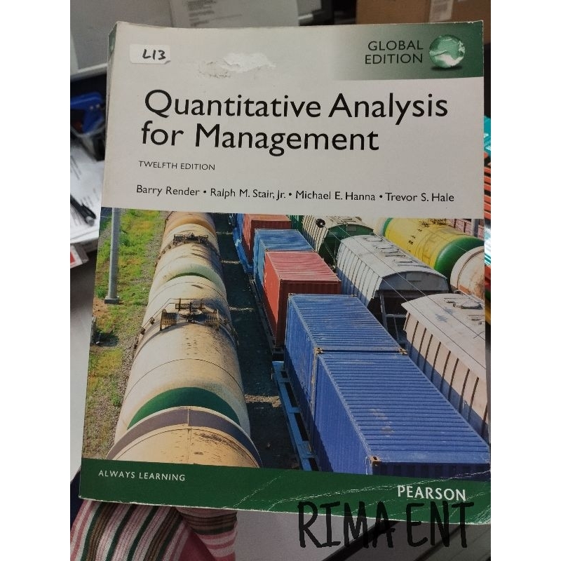 Quantitative Analysis For Management By Barry Render Shopee Malaysia 4273