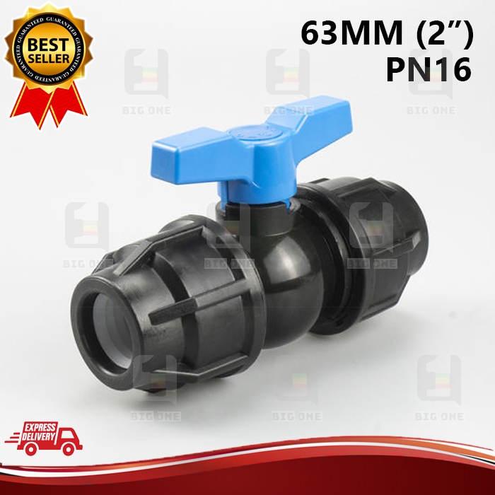 LST PE Ball Valve Stopcock For Irrigation Pipe – 1x1 Fitting – Black (Kunststoff/Gummi)