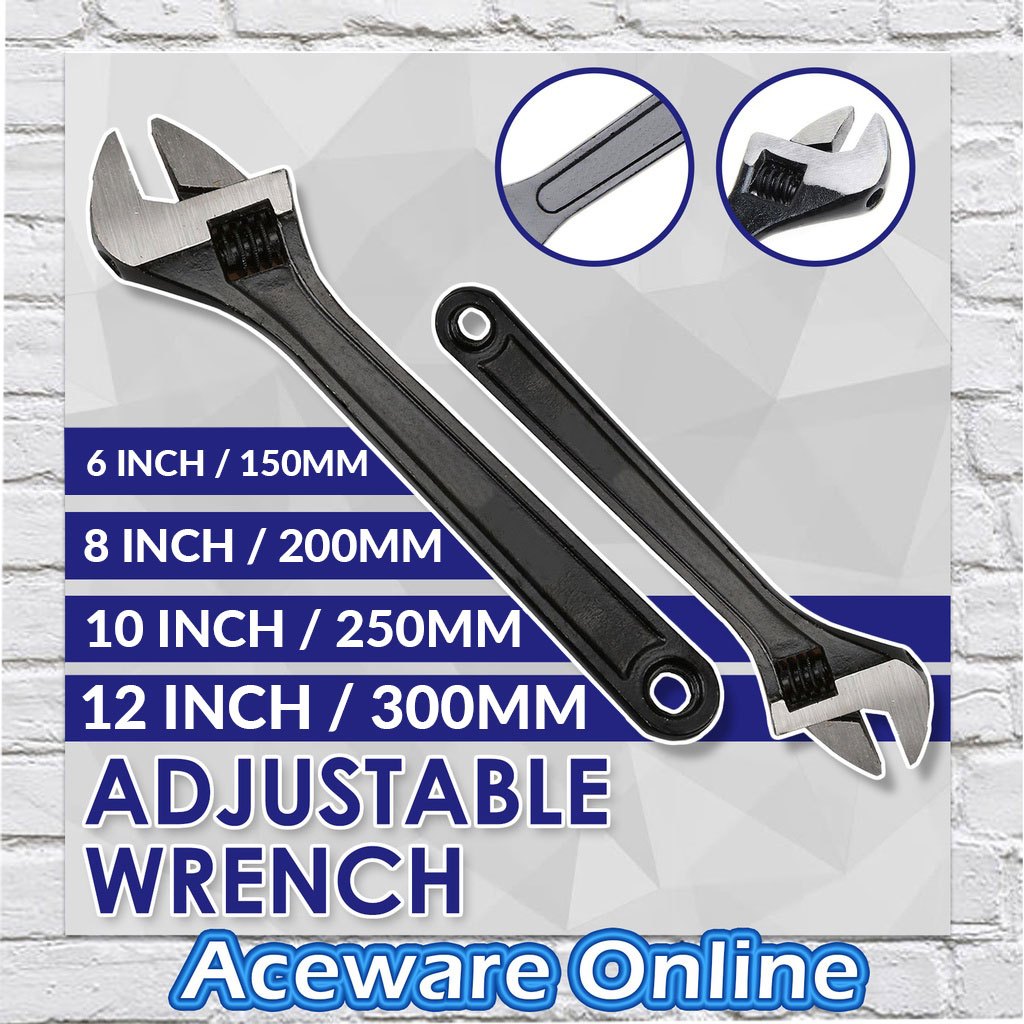 Original 6-Inch Adjustable Spanner Wrench – Black Nickel, Drop Forged Metric Scale By Marksman