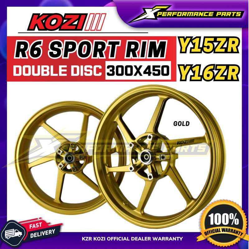 KOZI R6 DOUBLE DISC SPORT RIM 300x450 Y15ZR Y16ZR | Shopee Malaysia