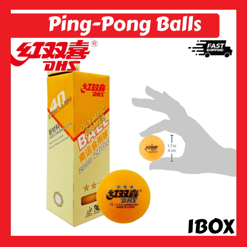 DHS PingPong Balls 3 stars / 40mm / 1box=3pcs / Bola Ping Pong DHS 3