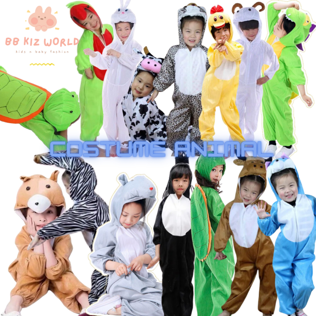 Kids Animal Parrot Cow Leopard Rabbit Tortoise Dragon Duck Jumpsuits ...
