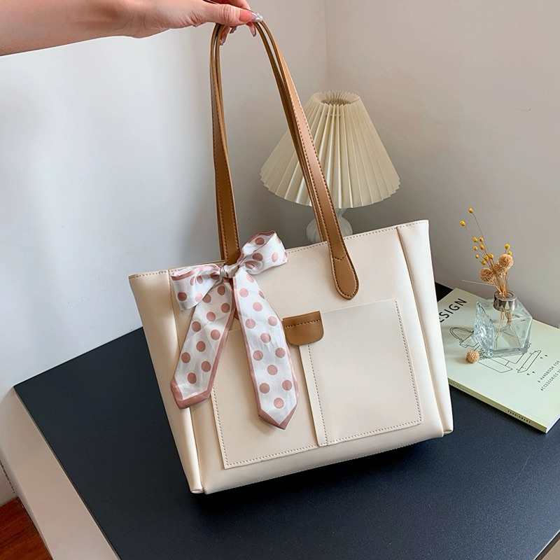 Sac à Bandoulière Canvas Pour Femme - Tote Bag Grand Format, Couleur Unie Et Texture Drapée, Idéal Quotidien Ou Voyage - 10