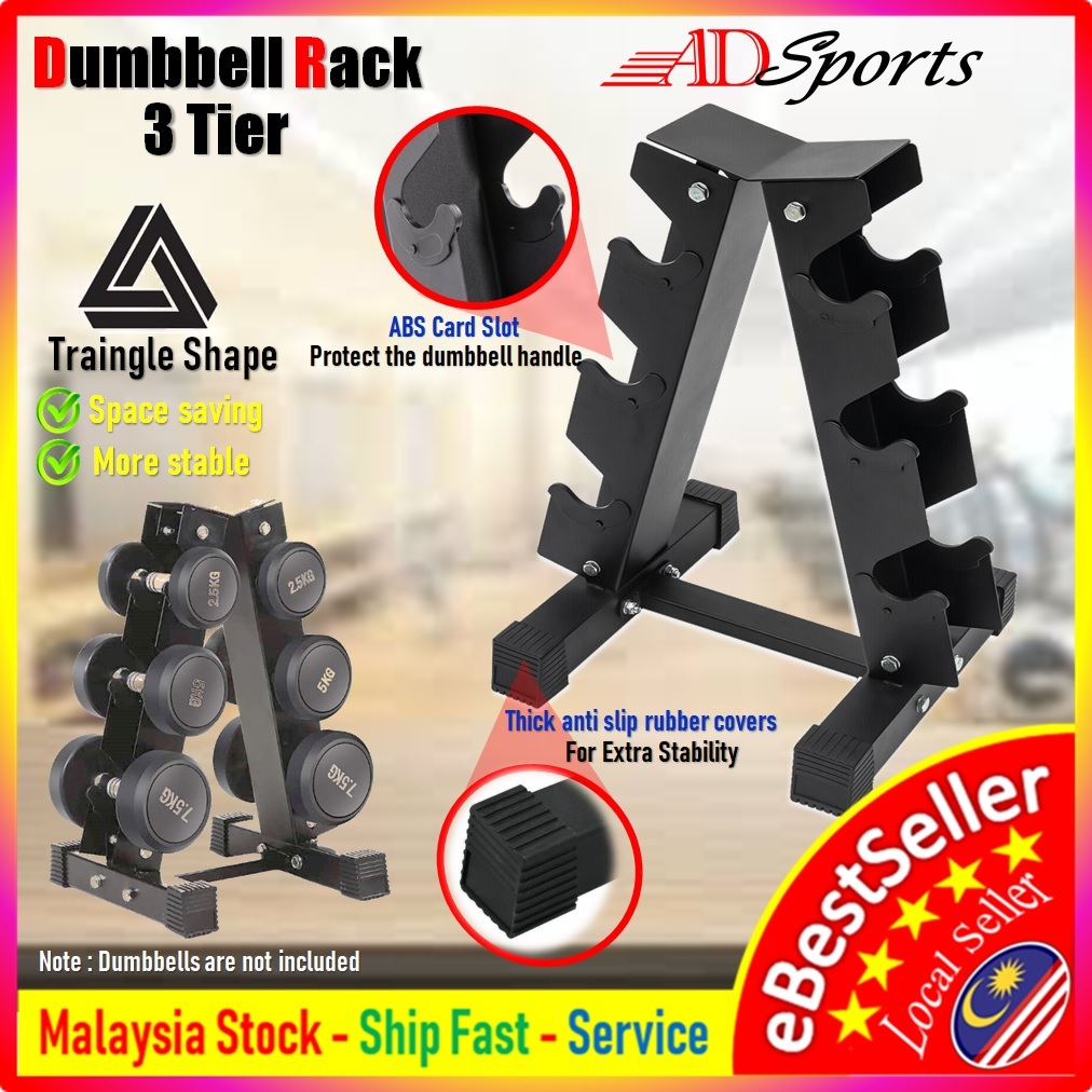 ADSports A- Frame Design Rak Pemberat Dumbbell Rack Stand Only 3 Tier ...