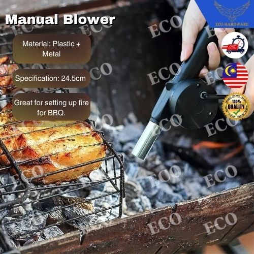 BBQ Manual Blower Fan Outdoor Barbecue Hand Crank Powered Fan Air