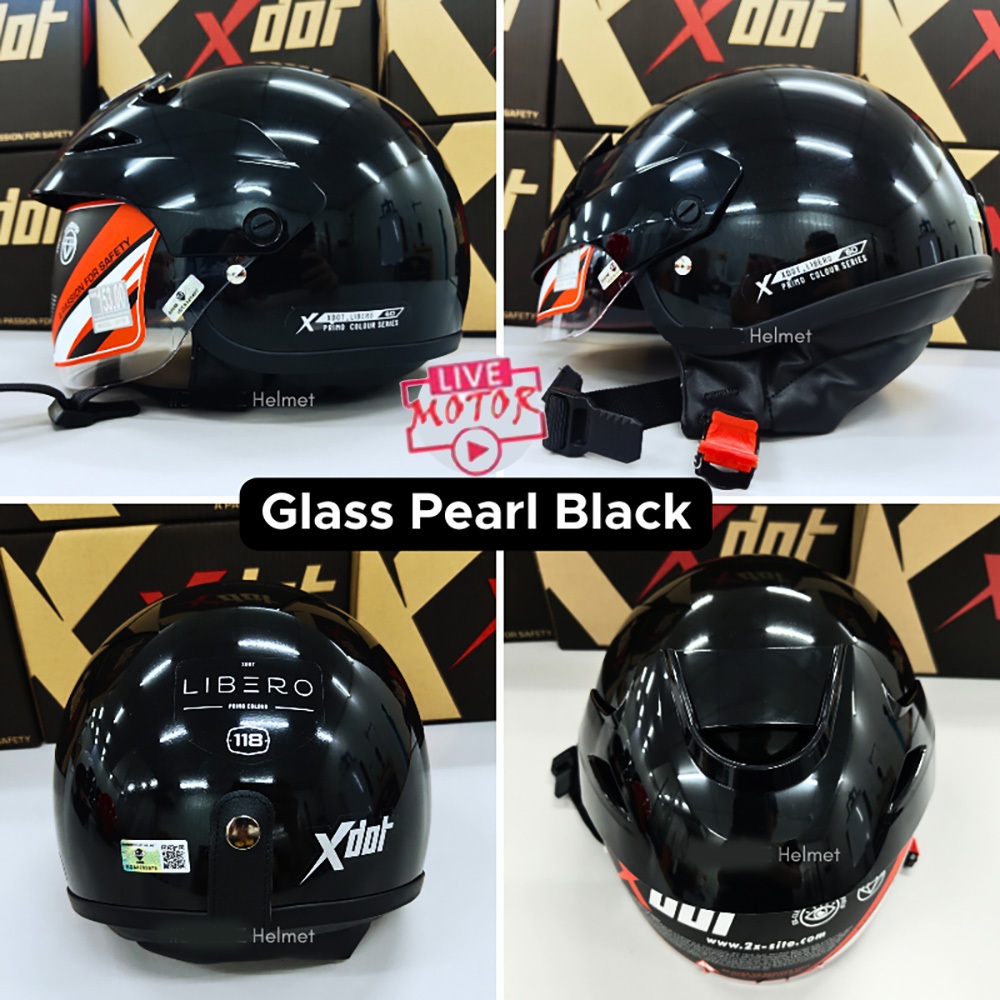 [SIRIM APPROVED] X-DOT G118 Libero Plain Half Helmet Cruiser Topi ...