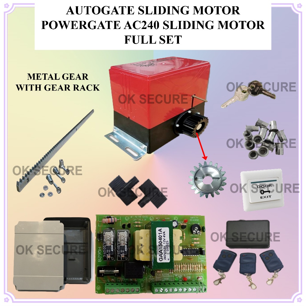Autogate Sliding Motor- Full Set Power Gate AC240 Sliding Motor ...