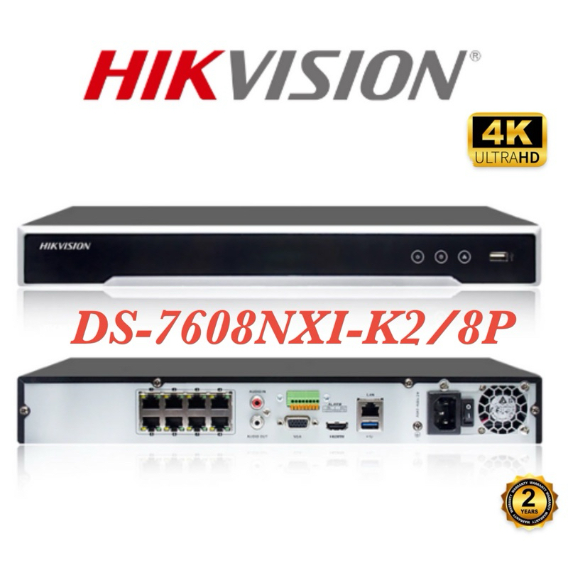 HIKVISION DS-7608NXI-K2/8P 8 Channel Network Video Recorder 8ch 8MP 4K ...