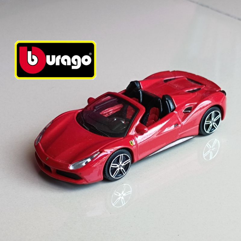 Bburago Ferrari 488 Spider Ferrari 458 Italia red Detailed 1 43 1 36 1 32 model car diecast simulation DIY diorama Shopee Malaysia