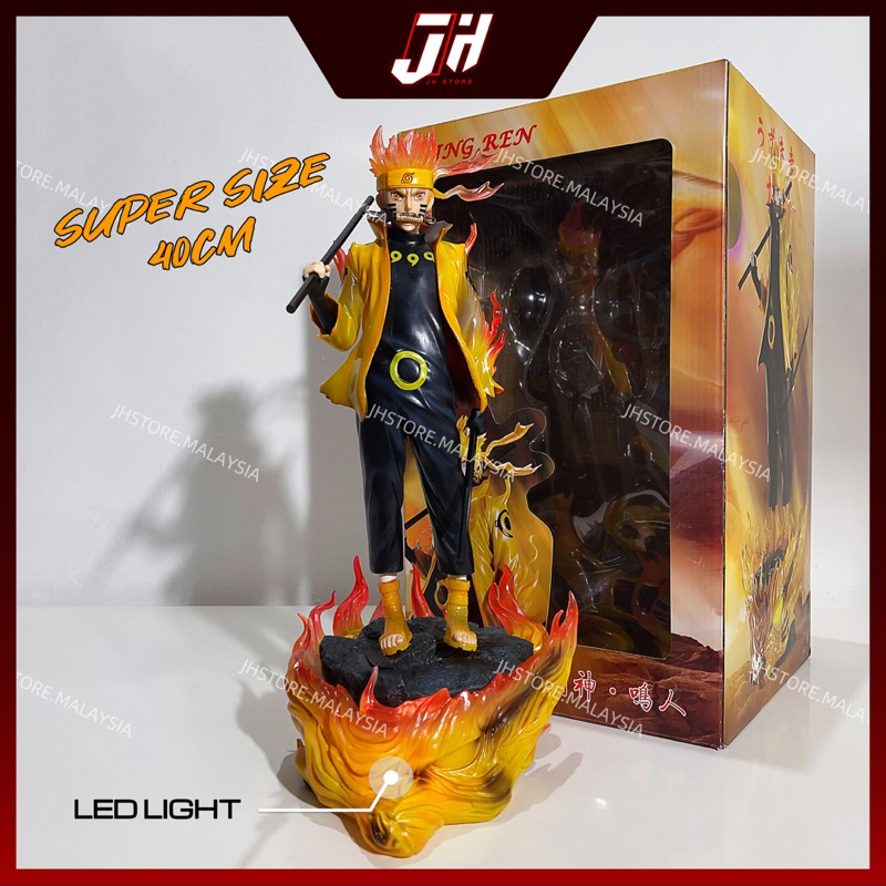 Naruto Rikudou Sennin Mode LED Action Figures Naruto Statue 40CM Anime ...