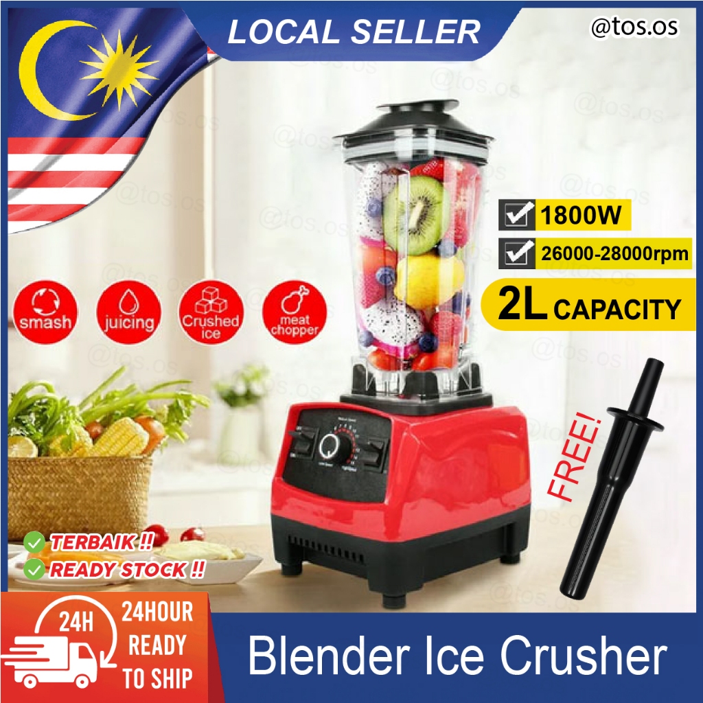 Blender Ice Crusher Food Mixer Grinder 1800W 2L GERMANY TECHNOLOGY Pengisar Ais Shopee Malaysia