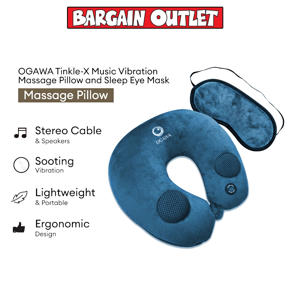 OGAWA Tinkle-X Music Vibration Massage Pillow and Sleep Eye Mask ( Blue ...