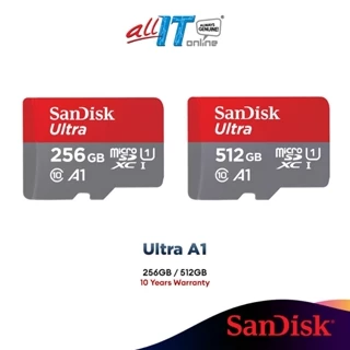 SanDisk Ultra A1 Class 10 Micro SD Memory Card up to 150MB/s - 256GB/512GB (SDSQUAR / SDSQUA4 / SDSQUAC)