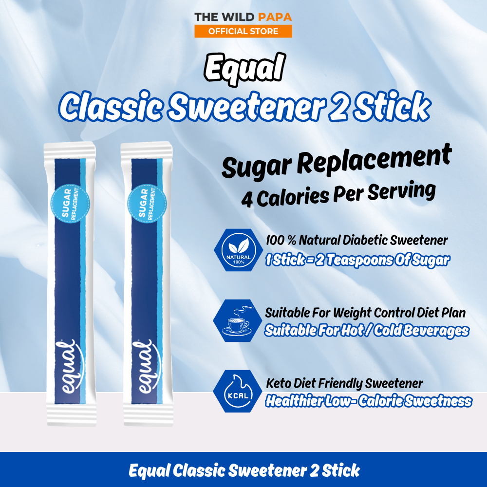 EQUAL Classic Natural Sweetener 2 Sticks Substitute Sugar Replacement
