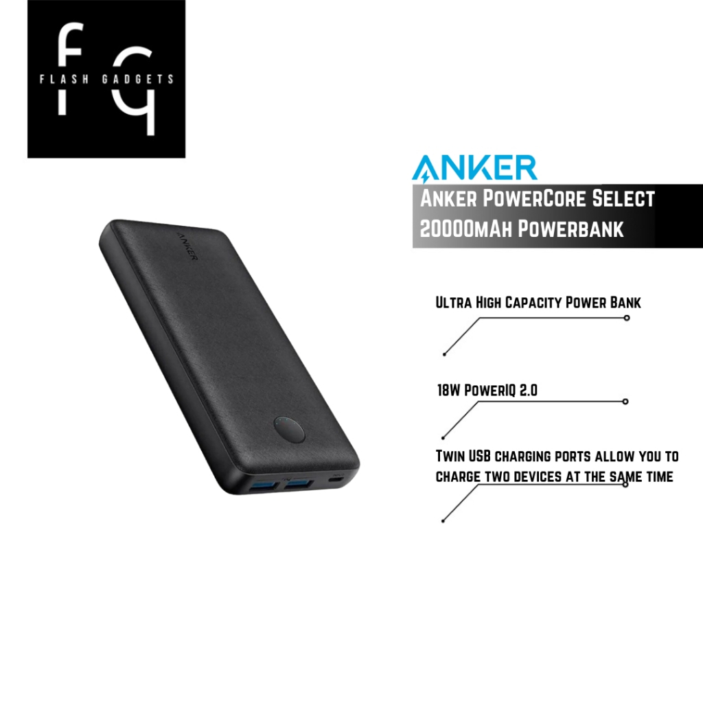 Anker PowerCore Select 20000mAh Power Bank (18W/20000mAh) I 2 Years