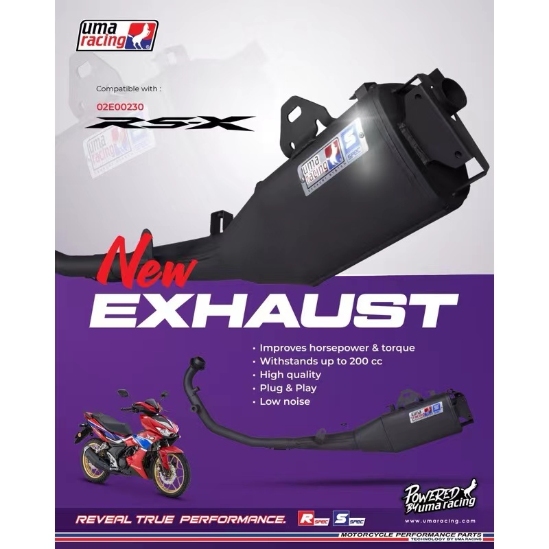 UMA RACING EXHAUST BACK / TRU PRESSURE Y15ZR Y15 Y16ZR Y16Z Y16 LC135 5S V8 Fi RSX150 RSX 150