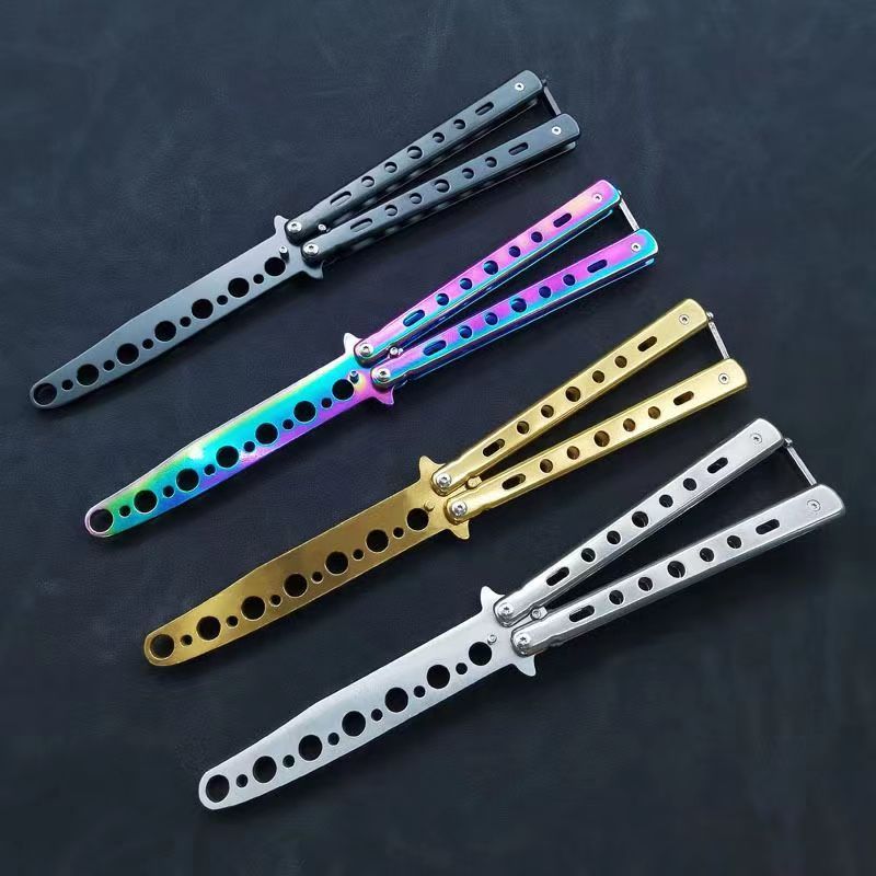 Stainless Steel Butterfly Balisong Training Tool No Sharp Tool Trainer ...