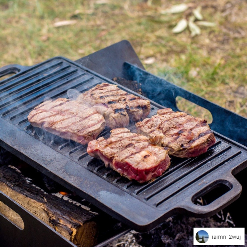 HOT Cast Iron Outdoor Baking Barbecue Tray Doublesided BBQ Griddles