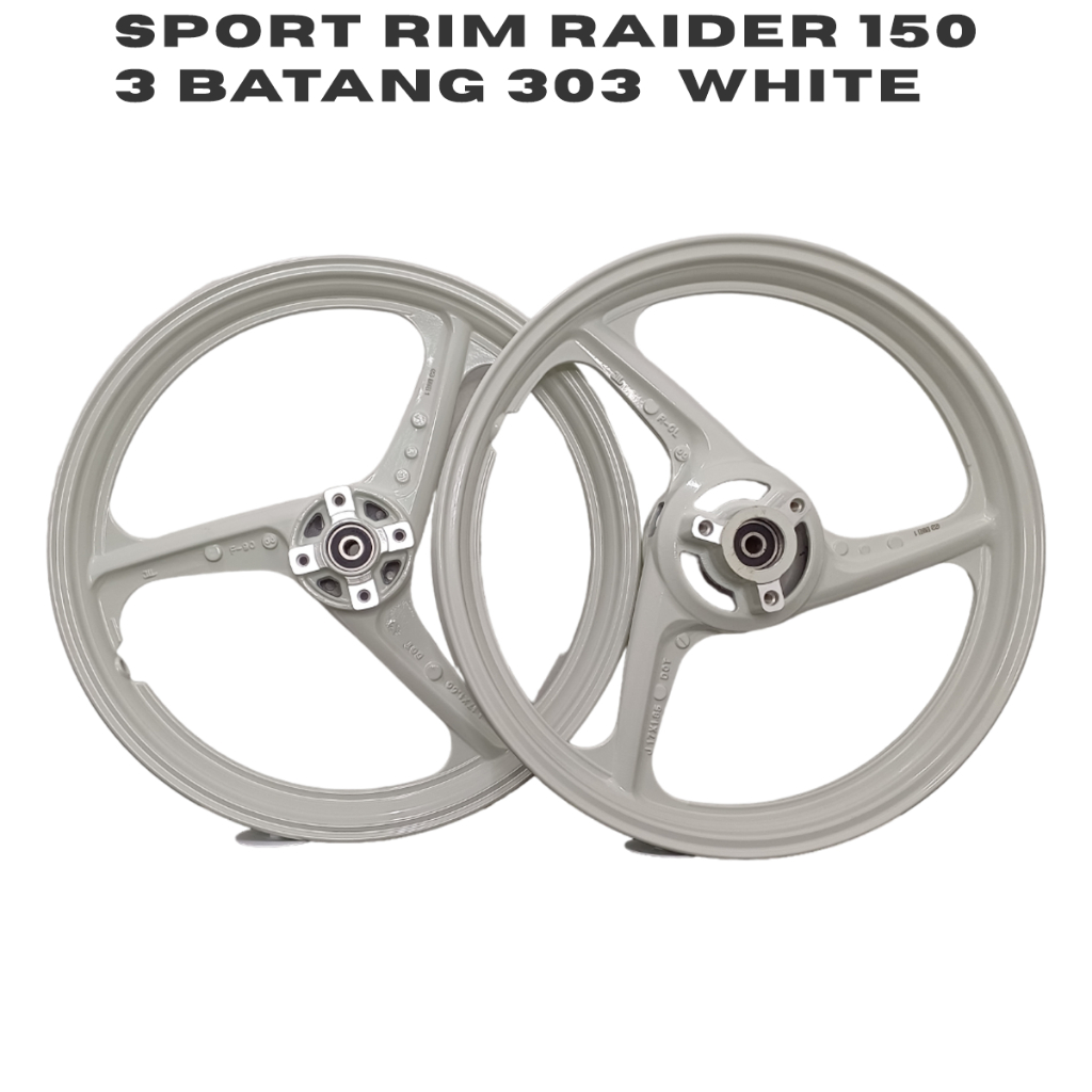 SPORT RIM ENKE1 3 BATANG FULL CHOP SUZUKI RAIDER 150 MATT BLACK WHITE ...