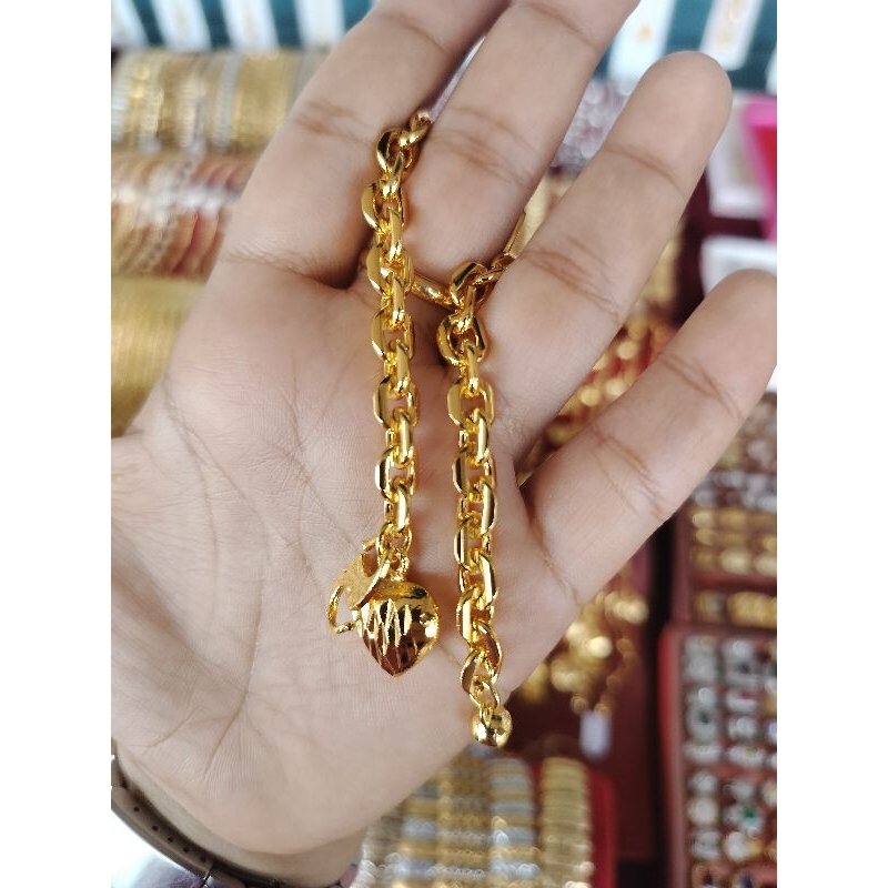 ️Gelang Tangan Sauh Kecil Love Cop 916 ️Emas Korea | Shopee Malaysia