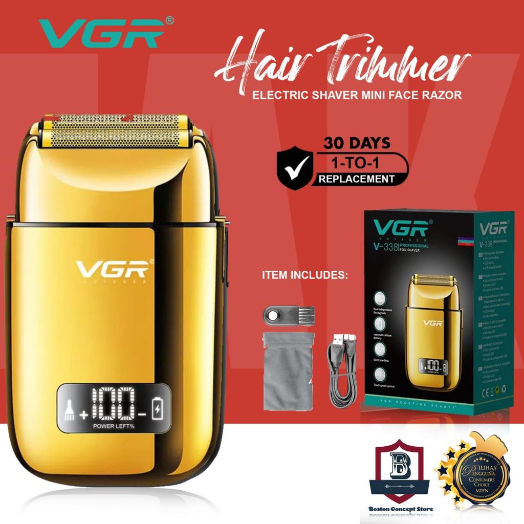 VGR V338 New Razor Metal Body Electric Shaver Head Beard High Power ...