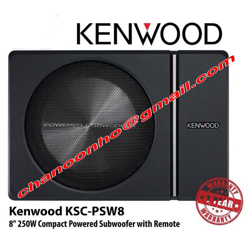 KENWOOD KSCPSW8 8” 250W POWERED ACTIVE CAR UNDERSEAT SUBWOOFER