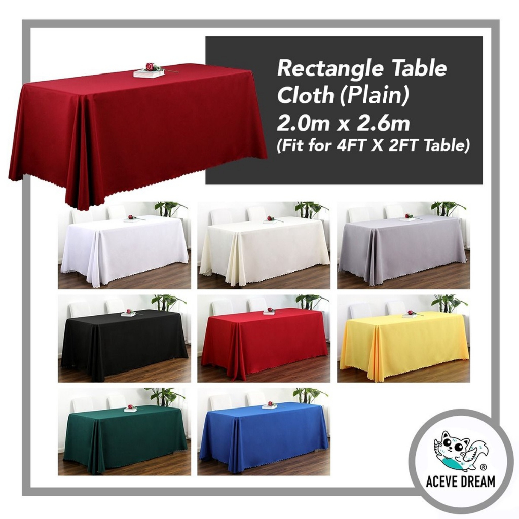 ACEVE DREAM READY STOCK Plain 2.0M x 2.6M (Fit 4x2FT) Rectangle Table