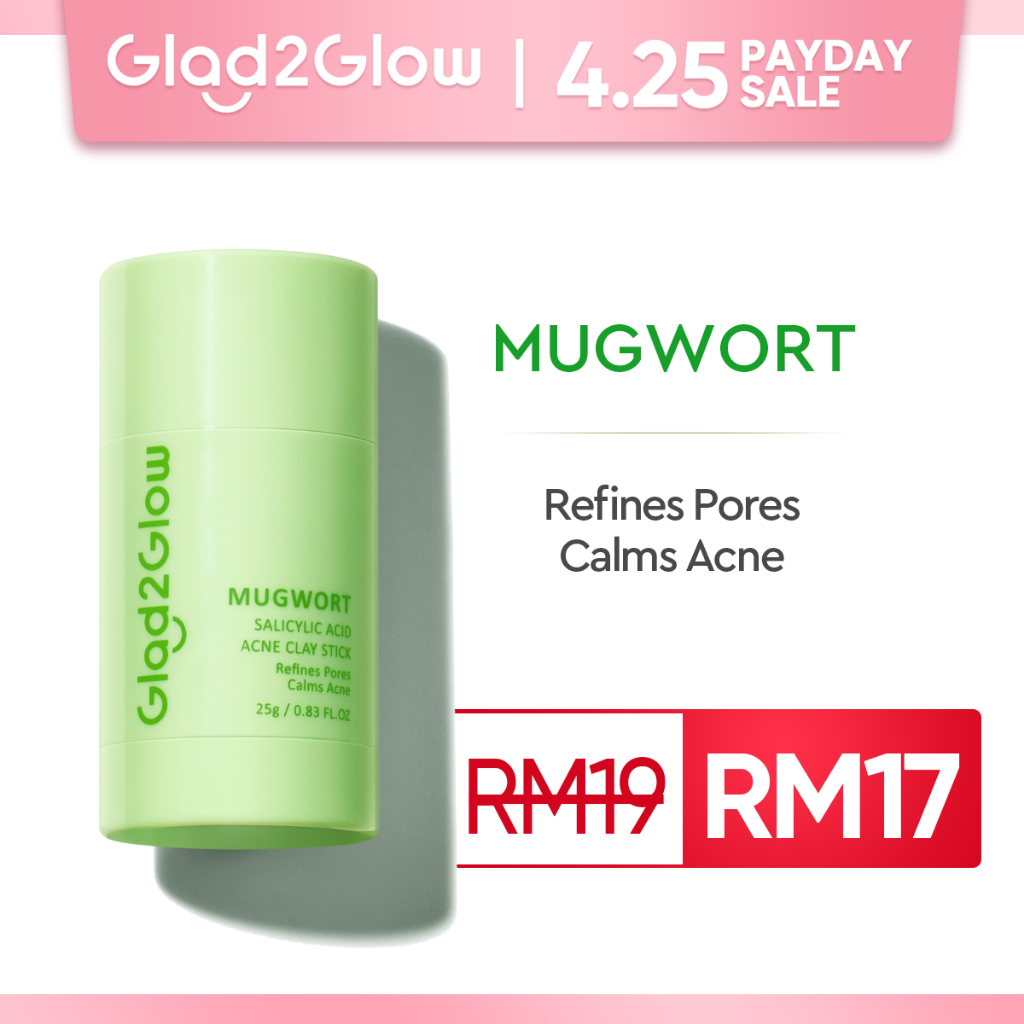 Glad2Glow Real Mugwort Clay Mask Stick Salicylic Acid Anti Pores & Acne ...