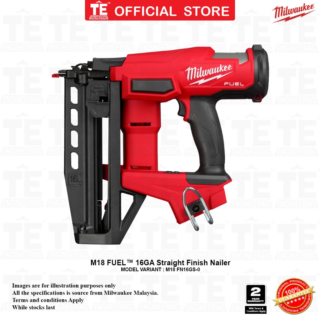 MILWAUKEE M18 FUEL™ 16GA Straight Finish Nailer (MODEL VARIANT : M18 ...