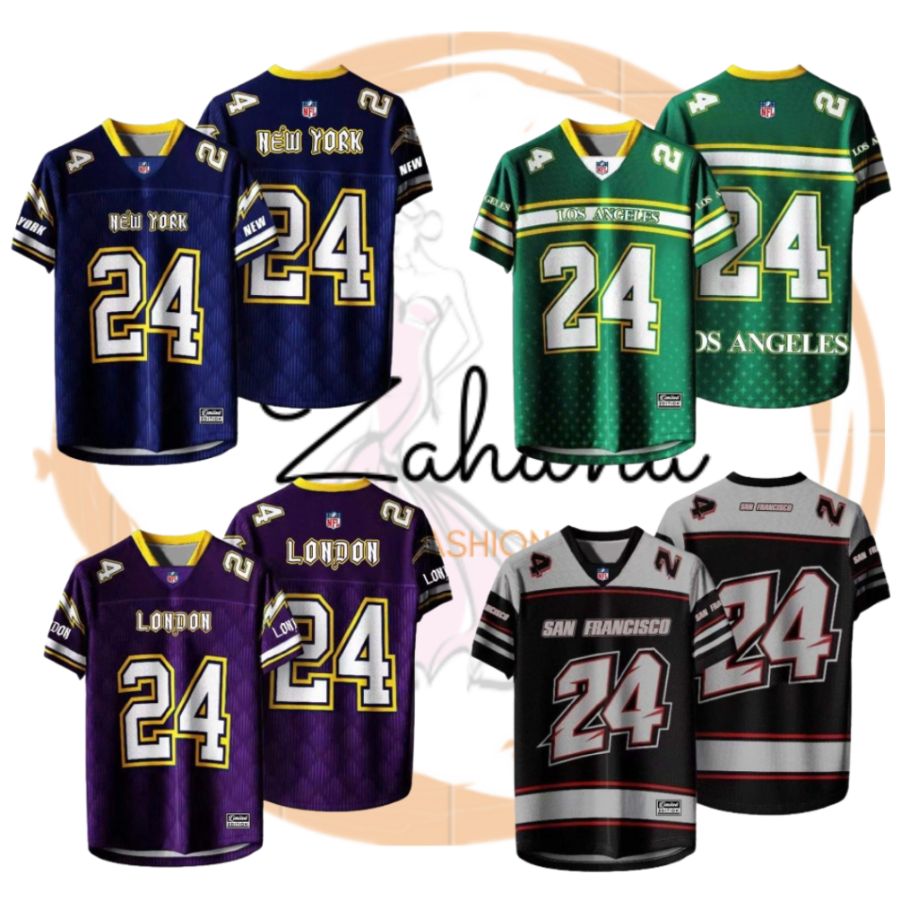 Zahana Fashion】CB 9891 Jersey NFL Football Viral/Logo Sulam