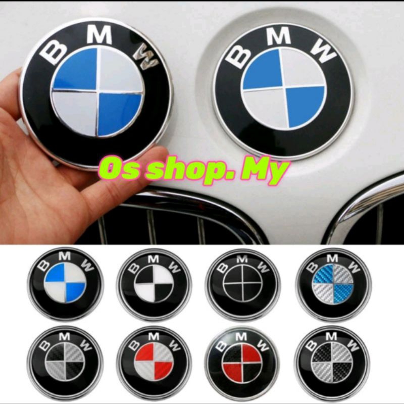 BMW 74mm Bonnet Hood Trunk Round Emblem Badge Blue White Silver Black