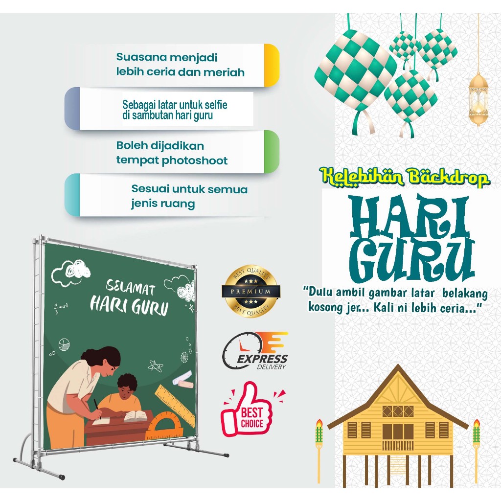 Banner Backdrop Sambutan HARI GURU DESIGN TERBARU 2024 | Shopee Malaysia