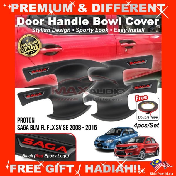 Car Door Handle Protector PROTON SAGA BLM FL FLX SV SE Matte Black ...