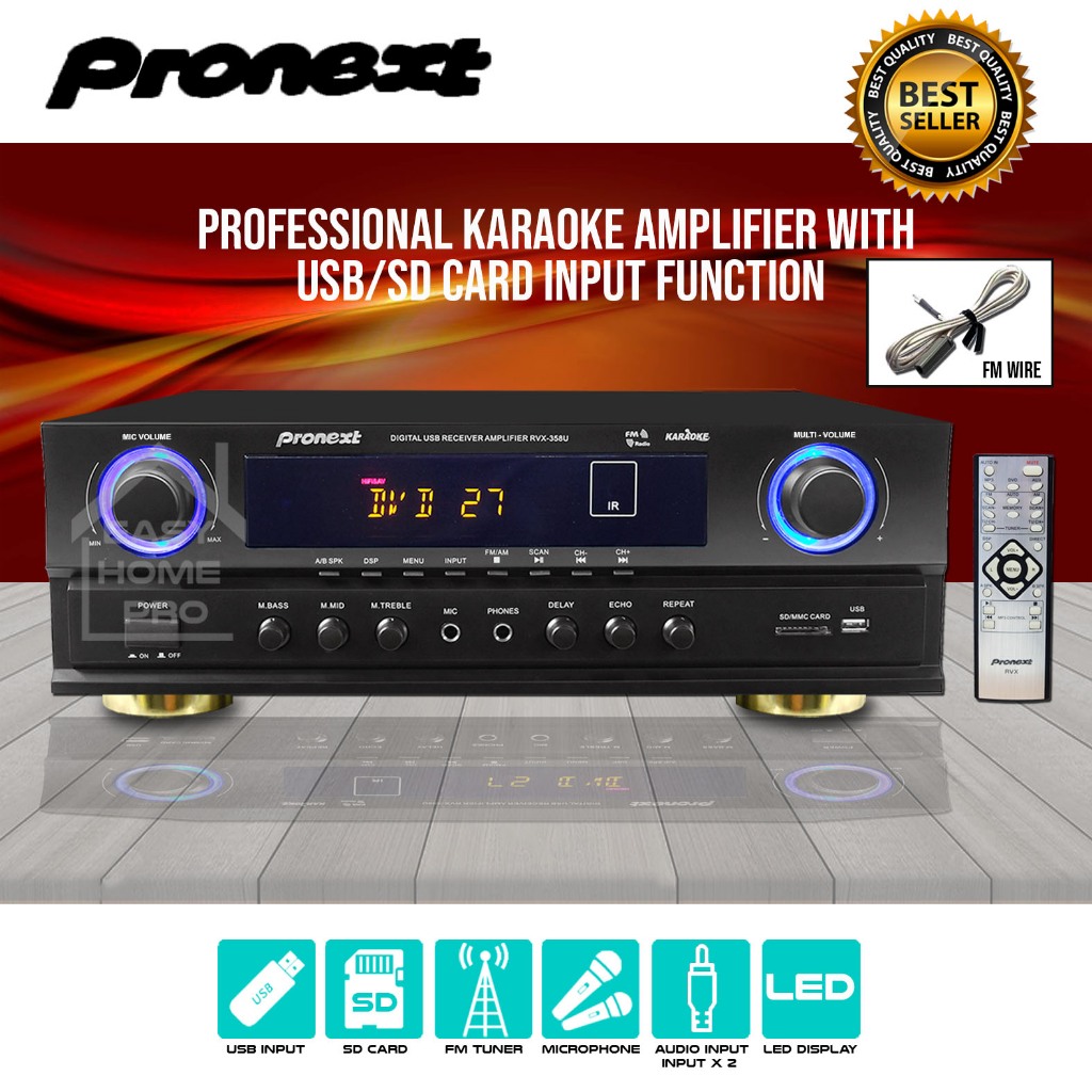 PRONEXT RVX-358U Power Amplifier Karaoke Amp Ampli Home Theater ...