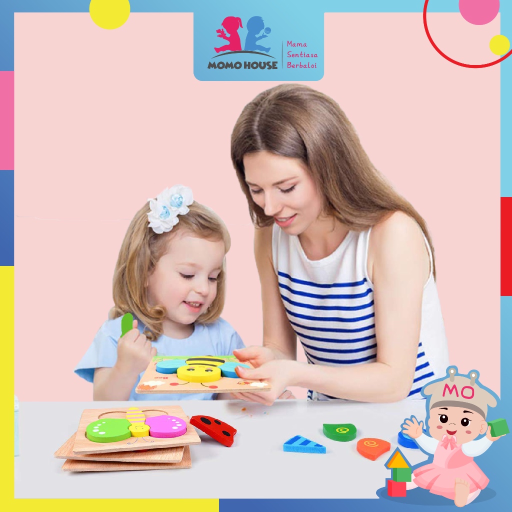 Wooden 3D Puzzle Jigsaw Wood Kids Baby Early Educational Learning Toys ...